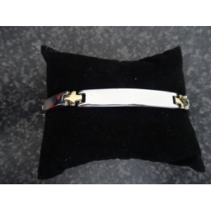 Armband staal en goudkleur 21,5cm